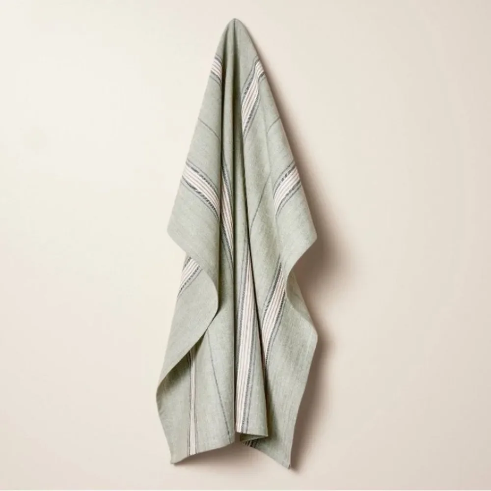 Heath & Hand NWT Magnolia Sage Stripes Hand Towel